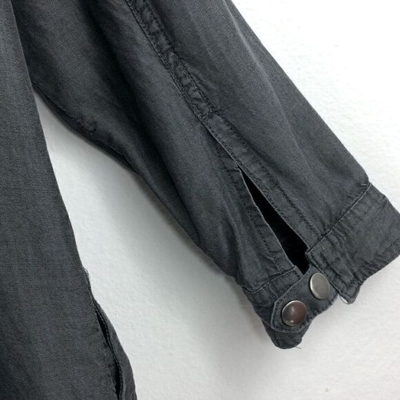Kut from the Kloth gray chambray zip up Tencel jacket-L - Picture 6 of 8